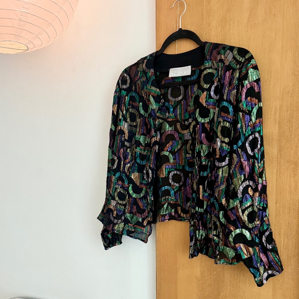 RARE vintage amazing print Silk blouse